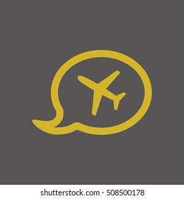 Aircraft icon. Flat design.