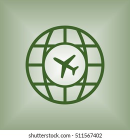 Aircraft icon. Flat design.