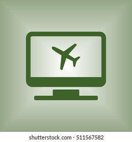 Aircraft icon. Flat design.