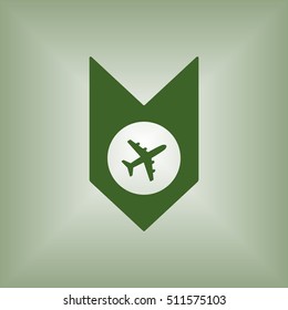 Aircraft icon. Flat design.