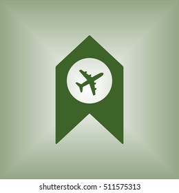Aircraft icon. Flat design.