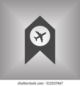 Aircraft icon. Flat design.