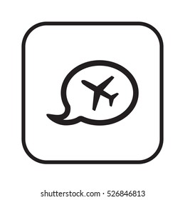 Aircraft icon. Flat design.