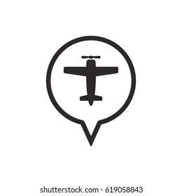 Aircraft icon. Flat design.