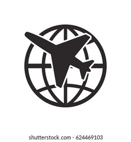 Aircraft icon. Flat design.