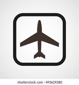 Aircraft Icon Flat Simple Vector illustration Isolated