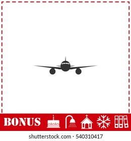 Aircraft icon flat. Simple vector symbol and bonus icon