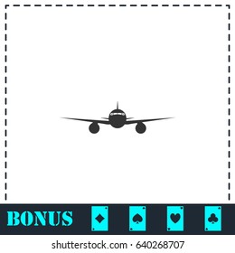 Aircraft icon flat. Simple vector symbol and bonus icon