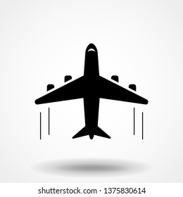 Aircraft icon. Flat vector illustration in black on white background.