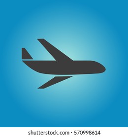 Aircraft icon. Flat vector illustration in black on white background. EPS 10