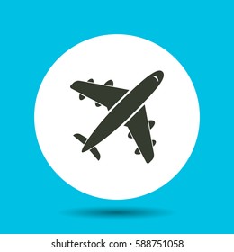 Aircraft icon. Flat vector illustration in black on white background.