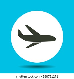 Aircraft icon. Flat vector illustration in black on white background.