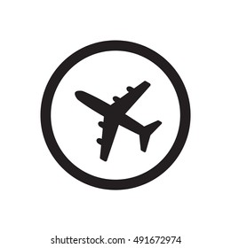 Aircraft   icon,  isolated. Flat  design.