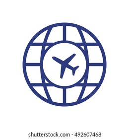 Aircraft    icon,  isolated. Flat  design.
