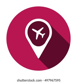 Aircraft   icon,  isolated. Flat  design.