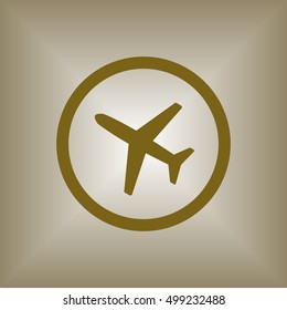Aircraft   icon,  isolated. Flat  design.