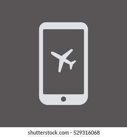 Aircraft  icon,  isolated. Flat  design.