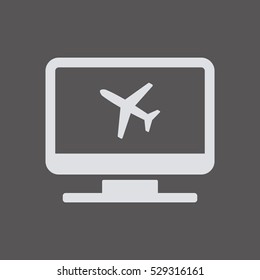 Aircraft  icon,  isolated. Flat  design.