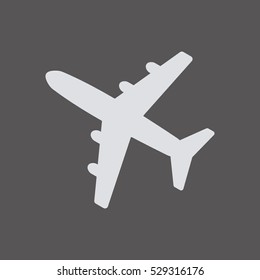 Aircraft  icon,  isolated. Flat  design.