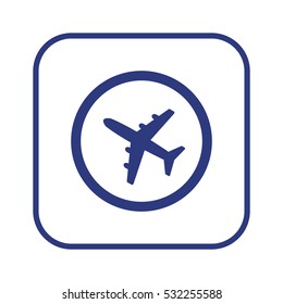 Aircraft  icon,  isolated. Flat  design.