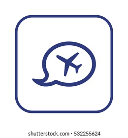 Aircraft  icon,  isolated. Flat  design.