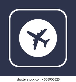Aircraft  icon,  isolated. Flat  design.