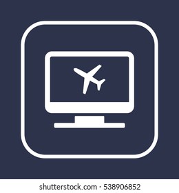 Aircraft  icon,  isolated. Flat  design.