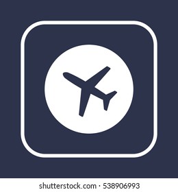 Aircraft  icon,  isolated. Flat  design.
