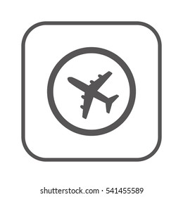 Aircraft  icon,  isolated. Flat  design.