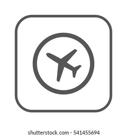 Aircraft  icon,  isolated. Flat  design.
