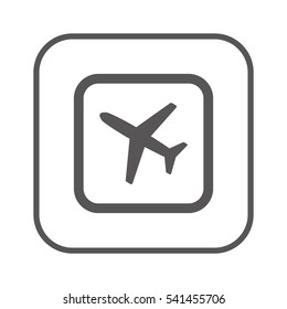 Aircraft  icon,  isolated. Flat  design.