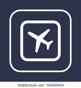 Aircraft  icon,  isolated. Flat  design.