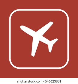 Aircraft  icon,  isolated. Flat  design.