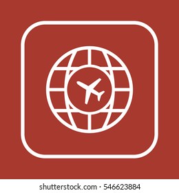 Aircraft  icon,  isolated. Flat  design.
