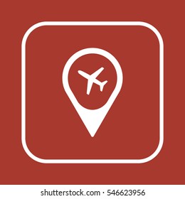 Aircraft  icon,  isolated. Flat  design.