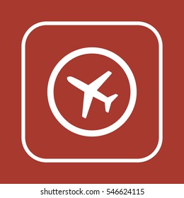 Aircraft  icon,  isolated. Flat  design.