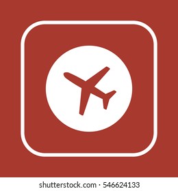 Aircraft  icon,  isolated. Flat  design.