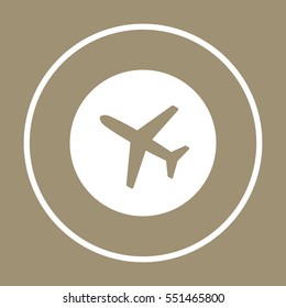 Aircraft  icon,  isolated. Flat  design.