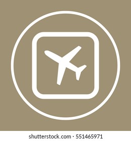Aircraft  icon,  isolated. Flat  design.
