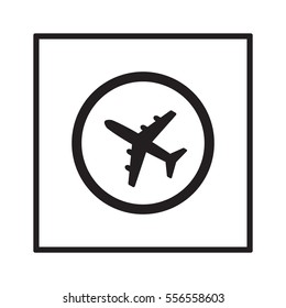 Aircraft  icon,  isolated. Flat  design.