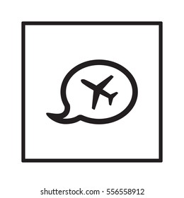 Aircraft  icon,  isolated. Flat  design.