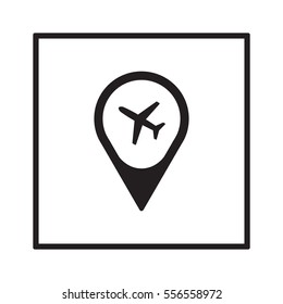Aircraft  icon,  isolated. Flat  design.