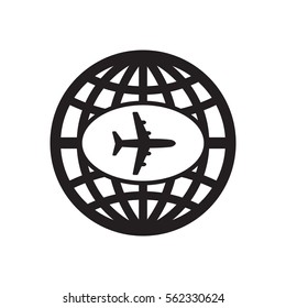 Aircraft  icon,  isolated. Flat  design.