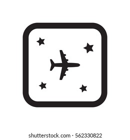 Aircraft  icon,  isolated. Flat  design.