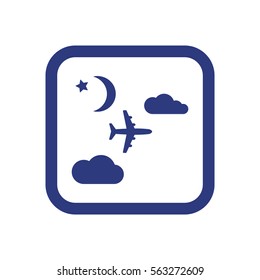 Aircraft  icon,  isolated. Flat  design.