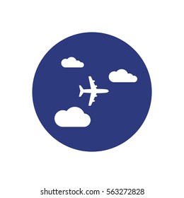 Aircraft  icon,  isolated. Flat  design.