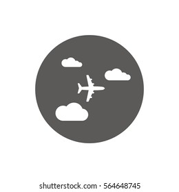 Aircraft  icon,  isolated. Flat  design.