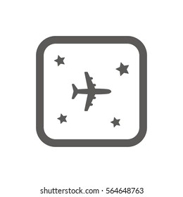 Aircraft  icon,  isolated. Flat  design.