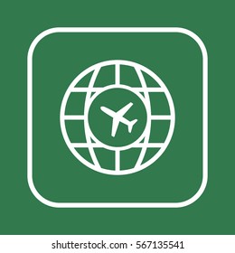 Aircraft  icon,  isolated. Flat  design.