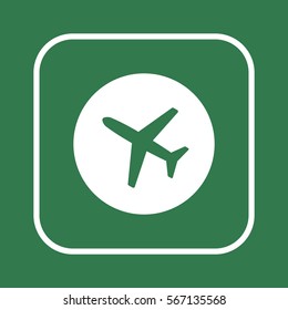 Aircraft  icon,  isolated. Flat  design.